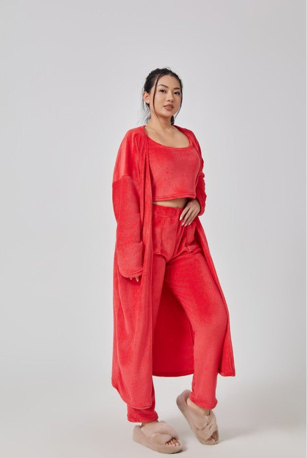 Cozy Women's 3-Piece Lounge Set: Warm & Cute Pajama Set