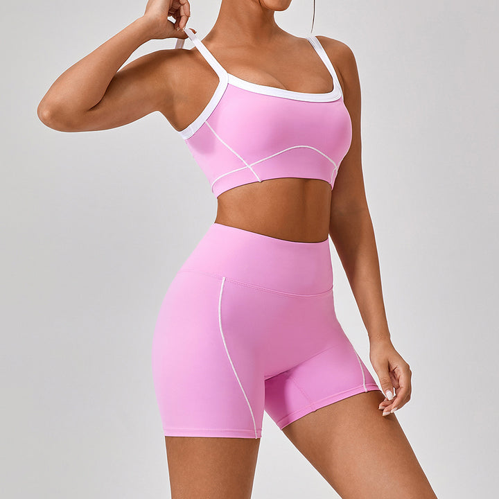 Women's Outdoor Sports Yoga Set | Spaghetti Strap Fitness Outfit | Moisture-Wicking Activewear