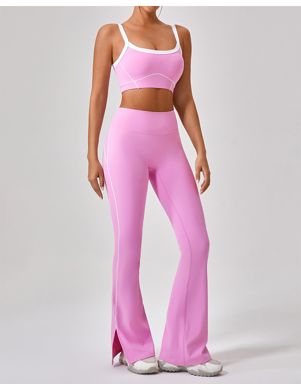 Women's Outdoor Sports Yoga Set | Spaghetti Strap Fitness Outfit | Moisture-Wicking Activewear