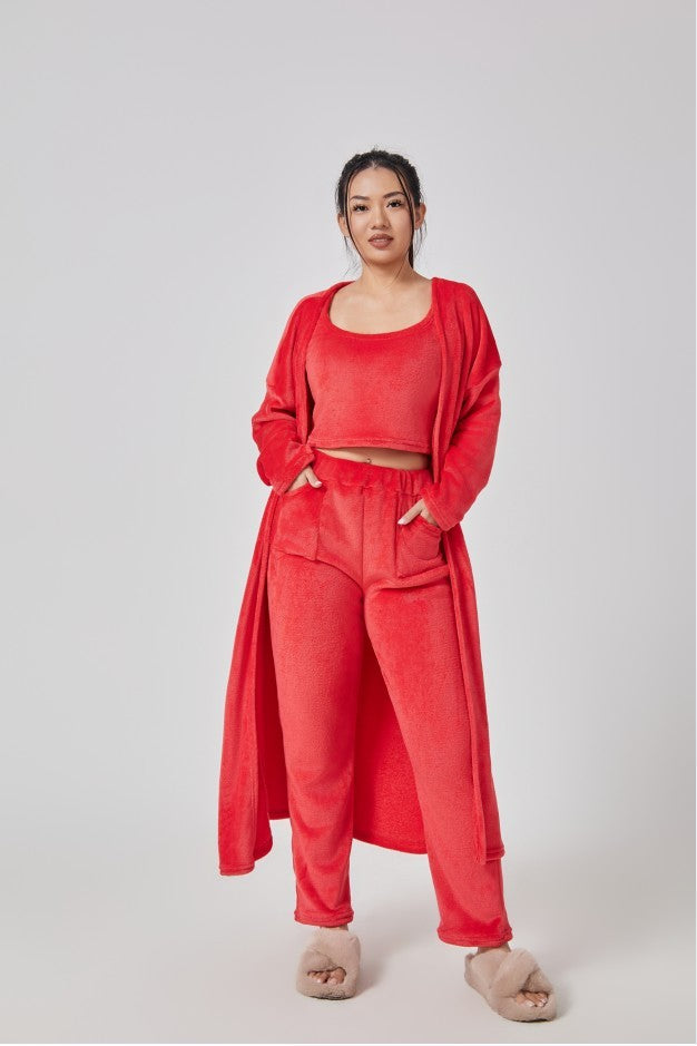 Cozy Women's 3-Piece Lounge Set: Warm & Cute Pajama Set