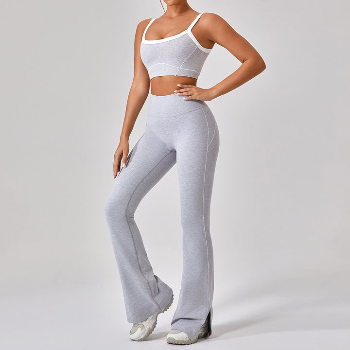 Women's Outdoor Sports Yoga Set | Spaghetti Strap Fitness Outfit | Moisture-Wicking Activewear