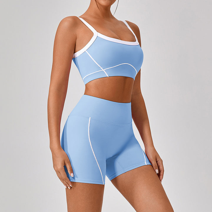 Women's Outdoor Sports Yoga Set | Spaghetti Strap Fitness Outfit | Moisture-Wicking Activewear
