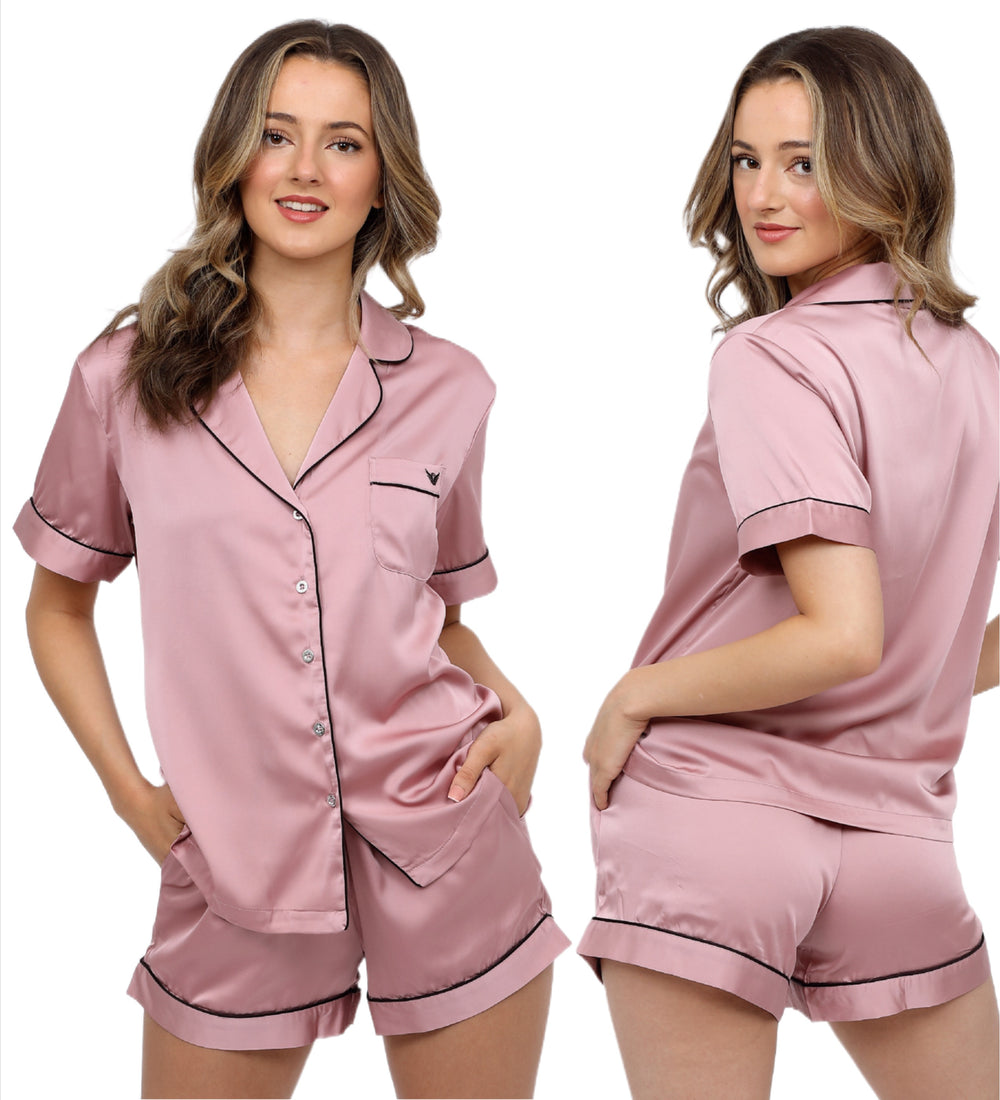 Indulge in Luxury: Dark Claret Silk Satin Pyjama Set – Breathing Soul