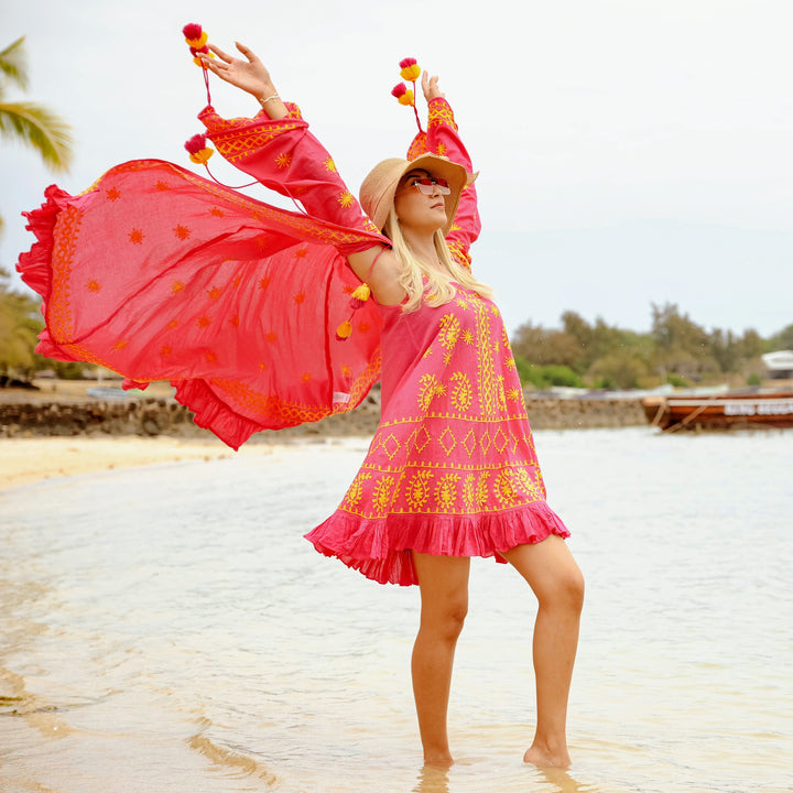Serene Shores Two-Piece Pink Dress - Breathing Soul