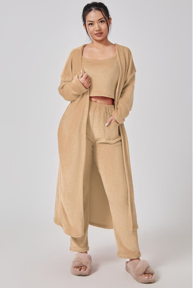 Cozy Women's 3-Piece Lounge Set: Warm & Cute Pajama Set