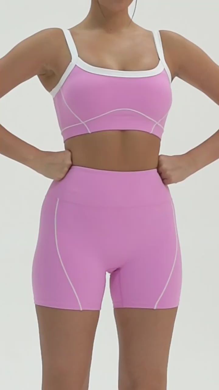 Women's Outdoor Sports Yoga Set | Spaghetti Strap Fitness Outfit | Moisture-Wicking Activewear